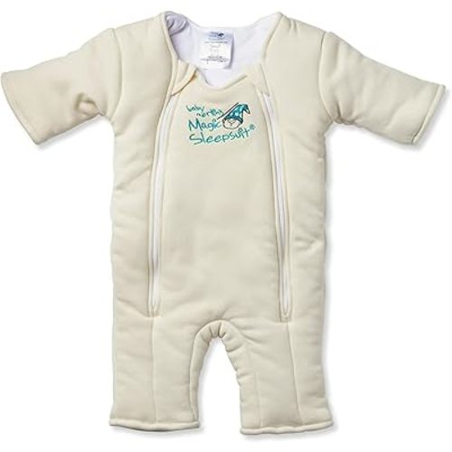 Baby Merlin's Magic Sleepsuit Transition Product - 3-6 Months Swaddle Transition Sleepsuit - Soft Cotton Material with Double Zipper for Easy Diaper Changes - Promotes Safe Sleep for Babies - Blue