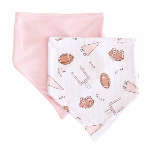 Tiny Touchdowns 2pc Bandana Bibs | Pink