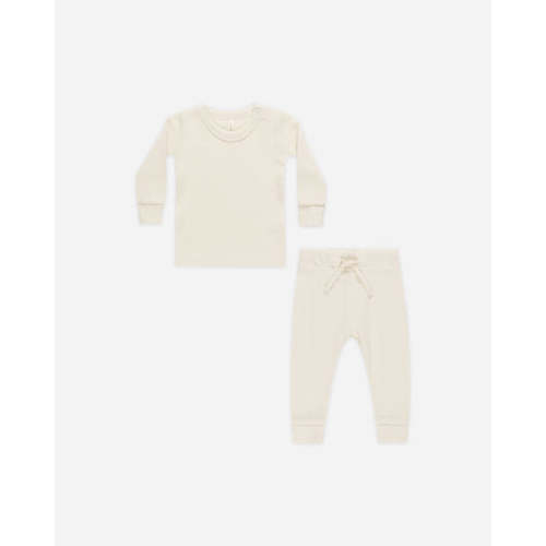 Waffle Top + Pant Set || Natural