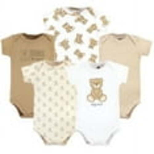Hudson Baby Short Sleeve Bodysuits, 5-Pack, Newborn- 24 Months