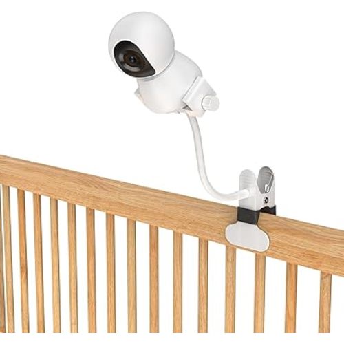Upgraded Baby Monitor Mount - Universal Adjustable Baby Camera Clip Mount for Hello Baby, Nanit Pro, Infant Optics, VTech & Most Baby Monitors, Detachable Arm Monitor Holder Flex Stand for Crib