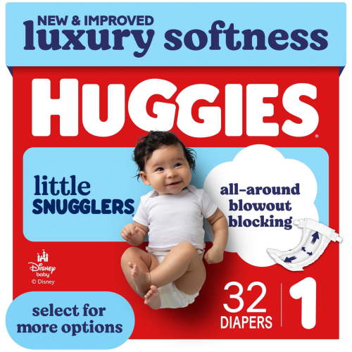 Huggies, Baby Diapers, Size 1 (8-14 lbs), 32 ct, Little Snugglers