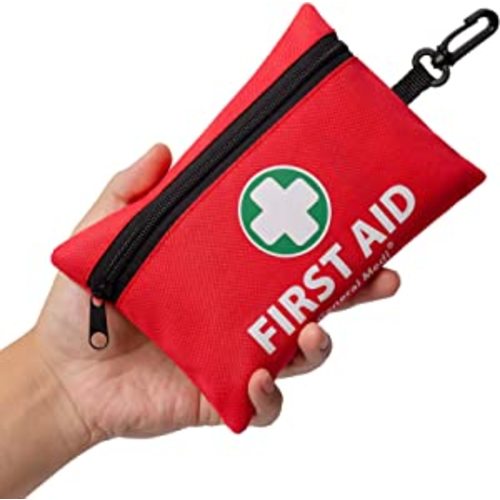 Amazon.com: Mini First Aid Kit, 110 Pieces Small First Aid Kit - Includes Emergency Foil Blanket, Scissors for Travel, Home, Office, Vehicle, Camping, Workplace & Outdoor (Red) : Health & Household