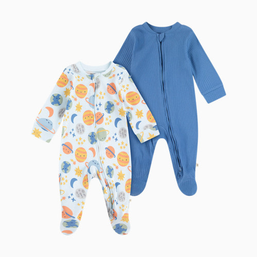 Huggies Footed Coverall (2 Pack) - Ballad Blue/Planets, 3-6 M