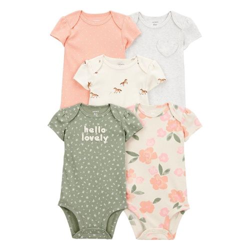 Baby Girl Carter's 5-pk. Floral Short Sleeve Bodysuit Set