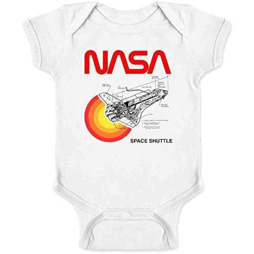 Pop Threads Space Shuttle Diagram NASA Approved Baby Toddler Kids Girl Boy T-Shirt