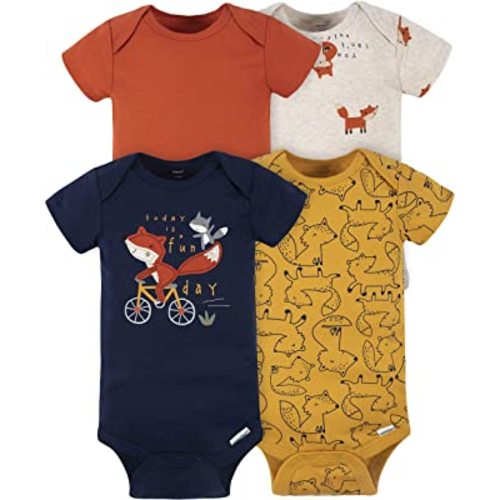 Gerber baby-boys 4-pack Short Sleeve Onesies - Newborn Bodysuits
