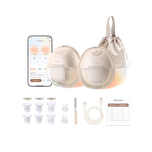 eufy Heated Wearable Breast Pump S1, Hands-Free Breast Pump with Industry-Leading HeatFlow™ Tech, App-Controlled OptiRhythm™, Hospital-Grade Suction, Leakproof, Slim and Ultra-Quiet for in-Bra Use