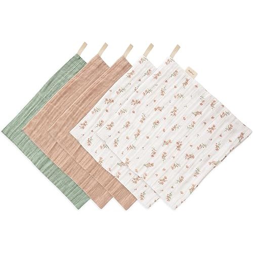 Washcloths 5-Pack (Pink Flowers Combo) | Cleanups and Bathing