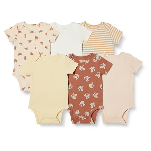 Amazon Essentials Unisex Babies' Short-Sleeve Bodysuits, Multipacks