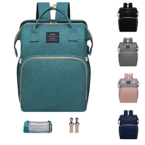 ANWTOTU Baby Diaper Bag Backpack, Diaper Bag with Changing Station Girl Boy Diaper Bag, Large Capacity, 900d Excellent Oxford（Green）