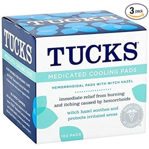 Medicated Cooling Pads 100 Each (Pack of 3), Provides immediate relief from burning and itching caused by hemorrhoids By Tucks