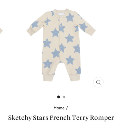 Sketchy Stars French Terry Romper