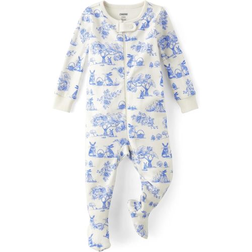 Gymboree Baby And Newborn 100% Cotton Long Sleeve Zip Front Footed One Piece,sleep & Play Gymmies