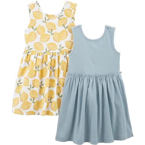 Simple Joys by Carter's Baby Girls' Short-Sleeve and Sleeveless Dress Sets, Pack of 2