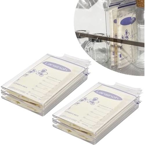 4-Pack Freeze Flat Breast Milk Storage Bag |Breastmilk Freezer Flattener Kit Make Mother's Milk Bags Organizer Even to Save Refrigerator Space | Fit 3 4 5 6oz
