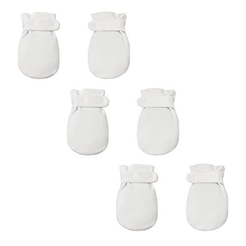 Newborn Baby No Scratch Mittens Stay On, 100% Cotton Breathable, Adjustable Infant Gloves for Baby Boys Girls Mittens
