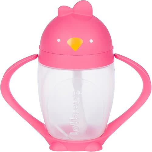 Weighted Straw Sippy Cup for Baby: Lollacup - Transition Kids, Infant & Toddler Sippy Cup (6 months - 9 months) | Shark Tank Products | Lollacup (Posh Pink)