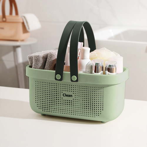 Large Capacity Shower Caddy Basket with Carry Handle, Portable ABS Bath Storage Organizer for Shampoo Body Wash Towels, Labeled Clean Compartment for Family Use