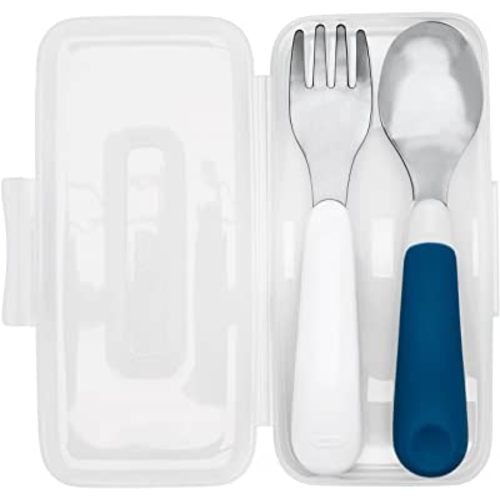 OXO Tot On-The-Go Fork And Spoon Set - Navy