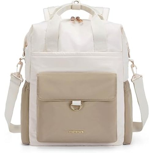 mommore Diaper Bag Backpack, Large Baby Bag Convertible Diaper Backpack with Changing Pad, Insulated Pockets, Stroller Buckles, Unisex Travel Diaper Bag with Removable Shoulder Strap