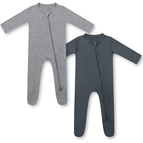 HAPIU Rayon from Bamboo Baby Footed Pajamas, 2 Way Zipper YKK, Footie for Baby Boy Girls, Newborn-24 Months