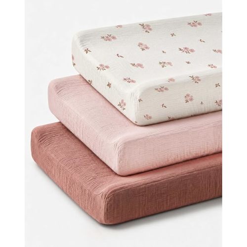 Changing Pad Covers 3 Pack, 32"x16" Muslin Baby Changing Table Pad Covers