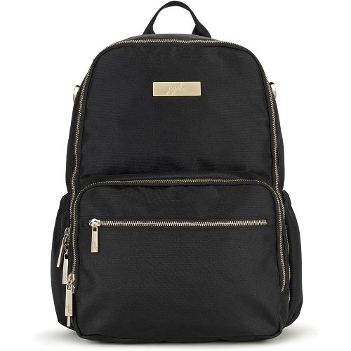 JuJuBe Zealous Diaper Bag Backpack and Fashionable Lightweight Travel Bag with 9 Pockets for Organization, Baby Bottles, Diapers, Pacifier, Snacks, Padded Adjustable Back Straps, Black Chromatics