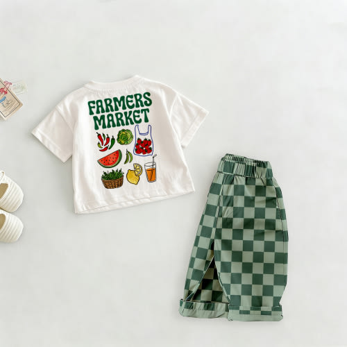 FARMERS MARKET Baby & Kids Front & Back T-Shirt Pants Set