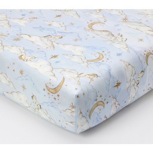 Chris Loves Julia Celestial Unicorn Organic Crib Fitted Sheet