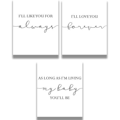 I'll Love You Forever Wall Art Decor Print - Set of 3 11x14 unframed prints