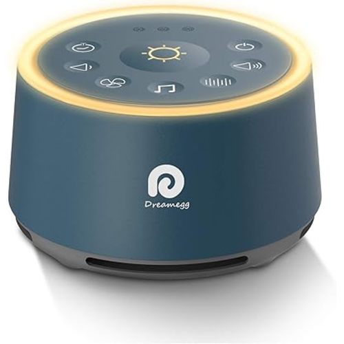 Dreamegg D1 Sound Machine - White Noise Machine with Baby Night Light for Sleeping, High Fidelity Sounds, Timer & Memory Feature, Sound Machine for Baby Adults, Home, Office, Travel (Navy Blue)