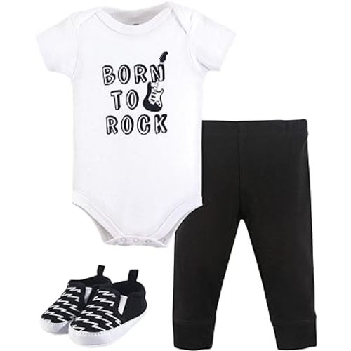 Little Treasure Unisex Baby Cotton Bodysuit, Pant and Shoe Set