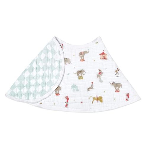 aden + anais Essentials Baby Burpy Baby Bib, 100% Cotton Muslin, Soft Absorbent 4 Layers, Multi-Use Burp Cloth and Bib, 22.5” X 11”, Single, Elephant Circus