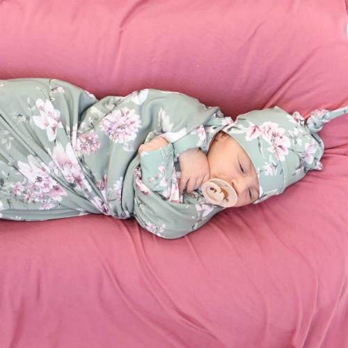 Saylor's Sage & Blush Floral Oversized Swaddle Blanket