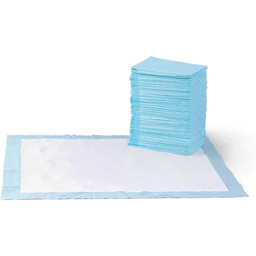 Amazon Basics Puppy Pads with Quick-Dry 5-Layer Leak-Proof Design for Potty Training, X-Large Size 28 x 34 Inch, Pack of 40, Blue & White