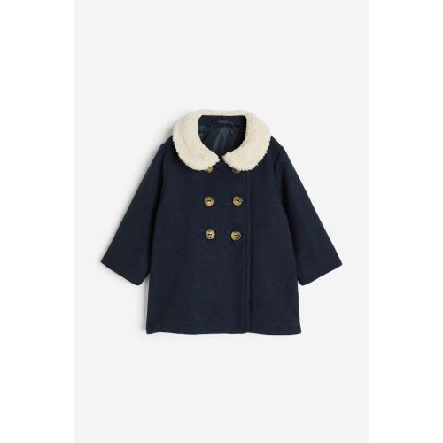 Wool-blend Coat, Navy blue