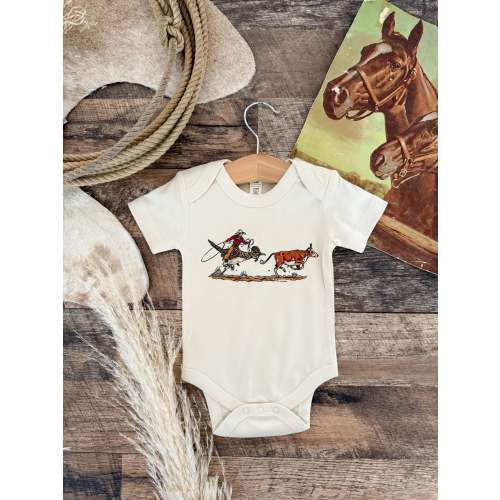 Run Down- Cody Witham Western Graphic Onesie (Infant)(Cream)