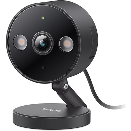 Tapo by TP-Link 2K QHD Security Camera Indoor/Outdoor, Color Night Vision, Free Person/Pet/Vehicle Detection, Baby Monitor, Local/Cloud Storage, IP66, Dual-Spotlight, Black(C121)