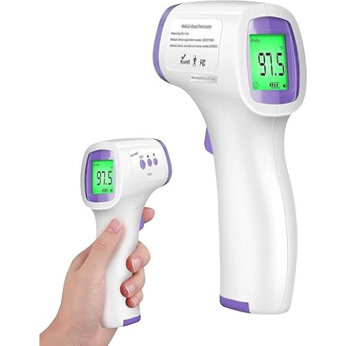 Forehead Infrared Thermometer for Adults, Non Contact Infrared Baby Thermometer for Fever, Body Thermometer and Surface Thermometer 2 in 1 Dual Mode Medical Infrared Thermometer