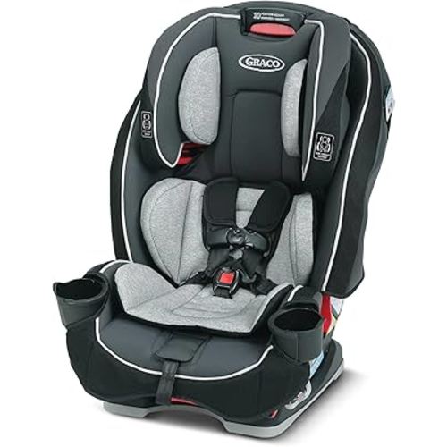 Graco SlimFit 3-in-1 Convertible Car Seat, Ultra-Space-Saving Design, Darcie, Suitable for Rear and Forward-Facing, Highback Booster Seat with 10-Position Headrest