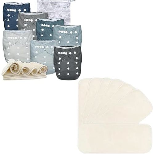 Nora's Nursery Cloth Diapers + 7 Pack Inserts with Snap