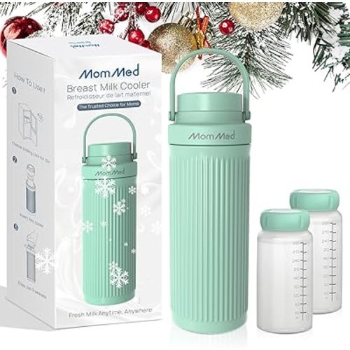 MomMed Breast Milk Cooler, Upgraded Rapid Cooling to 43°F in 1 Hour, 24H Long-Lasting Cooling, Leakproof Portable Breastmilk Storage for Pumping Moms, Travel, Work, and On-The-Go TSA
