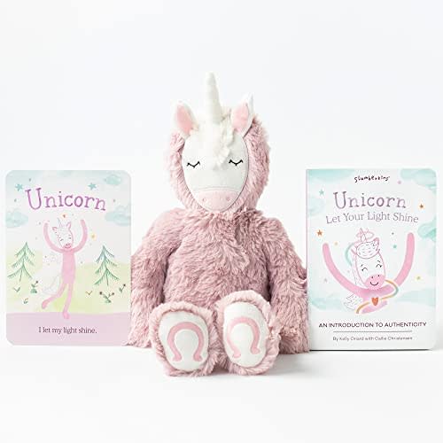 Slumberkins 14" Kin & Board Book | Promotes Authenticity, Confidence & Healthy Fiendships | Social Emotional Tools for Ages 0+ (Unicorn Kin & Board Book)