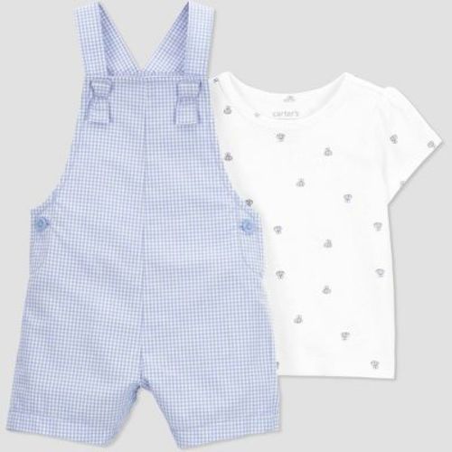Carter's Just One You® Baby Girls' Gingham Overalls - Blue 12M