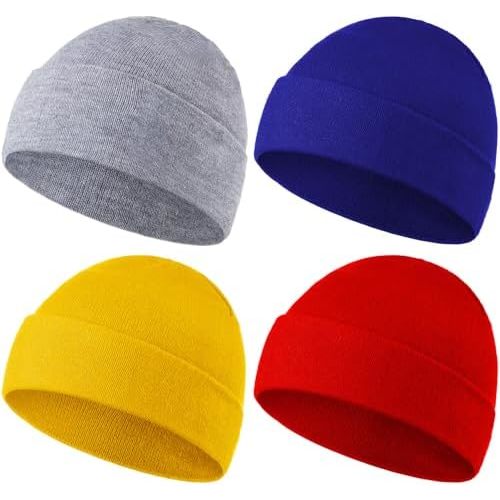 SATINIOR 4 Pieces Spring Baby Beanies Hats 0-36 Months for Unisex Spring Toddler Beanies Girl Boy Hat Warm Cap for Baby