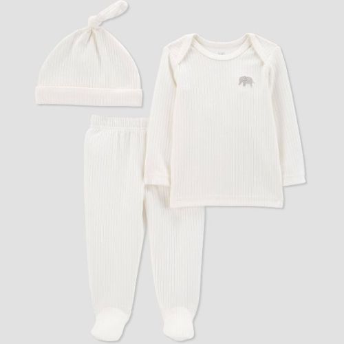 Baby 3pc Elephant Top and Bottom Set with Hat - Just One You® made by carter's Beige
