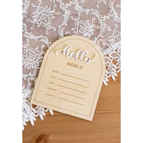 Hello World Baby Birth Announcement Sign for Newborns