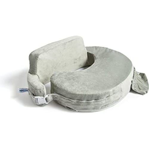 My Brest Friend Super Deluxe Nursing Pillow - Enhanced Comfort & Ergonomic Breastfeeding Pillow for Ultimate Support For Mom & Baby - Adjustable and with Handy Side Pocket, Platinum