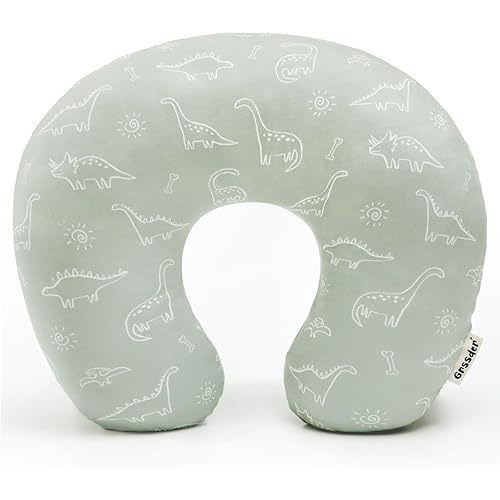 GRSSDER Nursing Pillow Cover Stretchy Minky Removable Nursing Covers for Breastfeeding Pillows, Ultra Soft Comfortable Slipcover for Boy and Girls, Dinosaurs Print